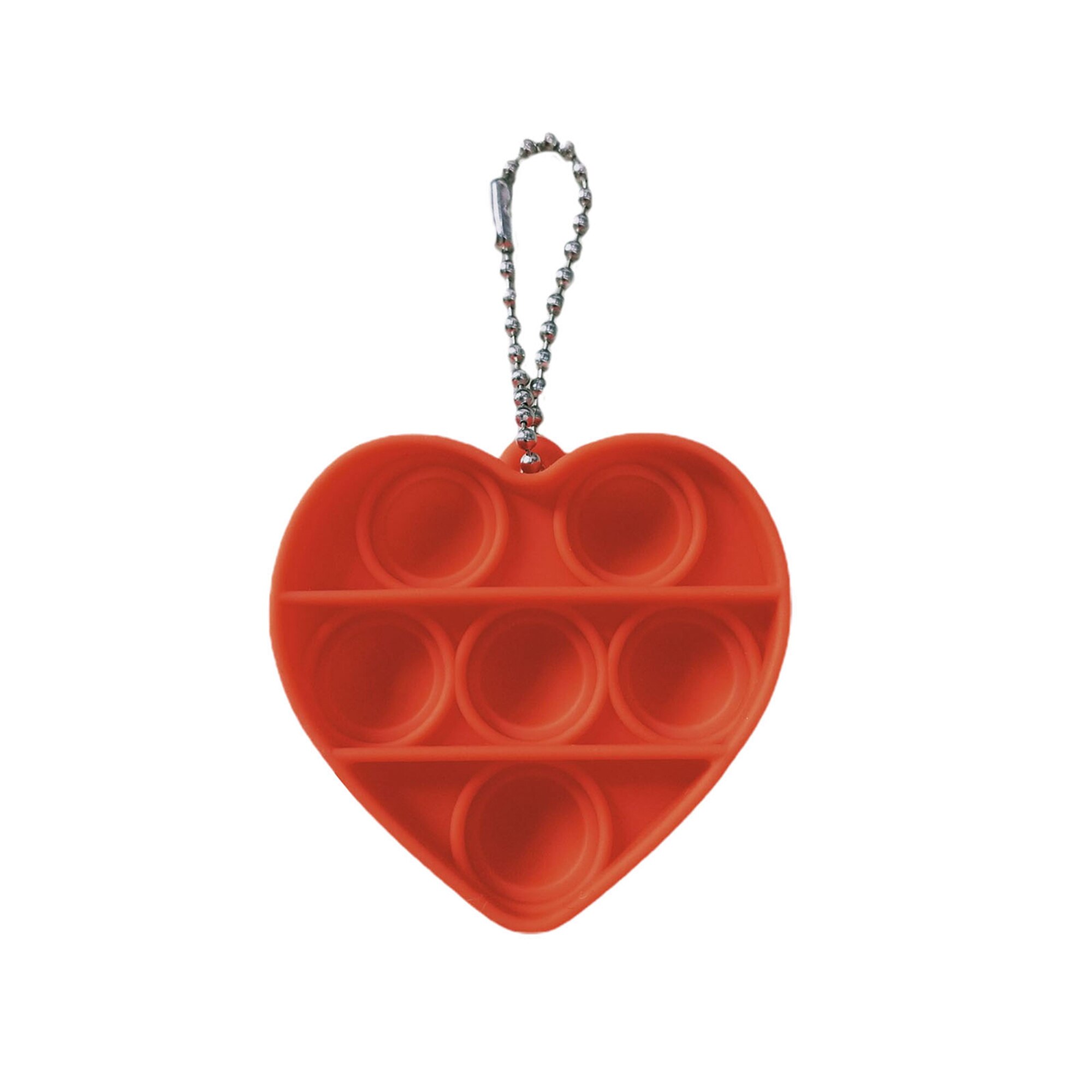 Push Pop Bubble Fidget Toy Heart Shape Sensory Toy Keychain Stress Relief Anti-Anxiety Tool Antistress Toys For Adults: Orange