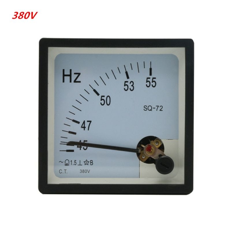 AC 100V 220V 380V Analog Panel Frequency Meter Tester Gauge Hertz Indicator 45-55Hz