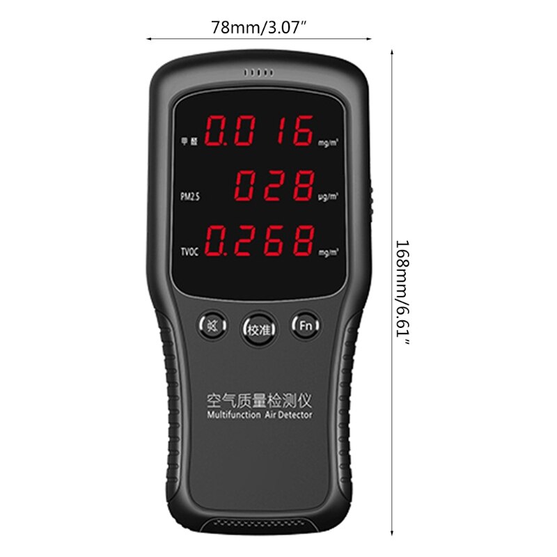 Professionele Formaldehyde Monitor Detector Met Hcho/PM2.5/Tvoc Nauwkeurige Testen Luchtkwaliteit Detector Indoor Huis