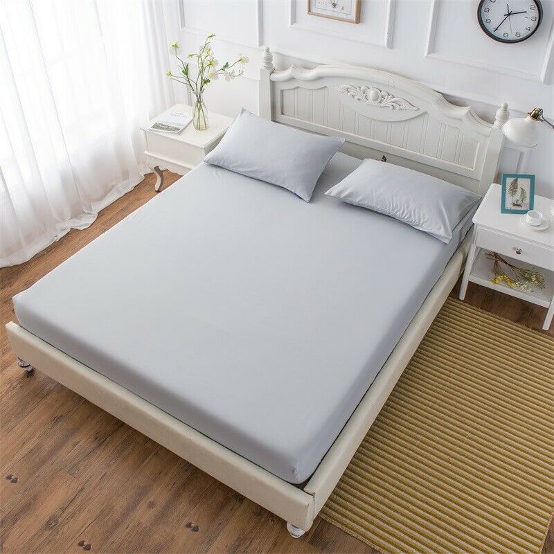 Hoeslaken, elastische lakens van polyester en katoen, eenpersoons, tweepersoons, queensize, kingsize, effen lakens