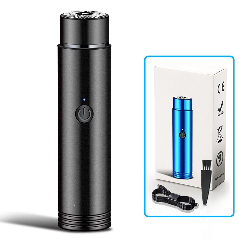 Mini Electric Shaver head Replacement portable universal Men's wet and dry Beard trimmer Round shaver Rotary head: black