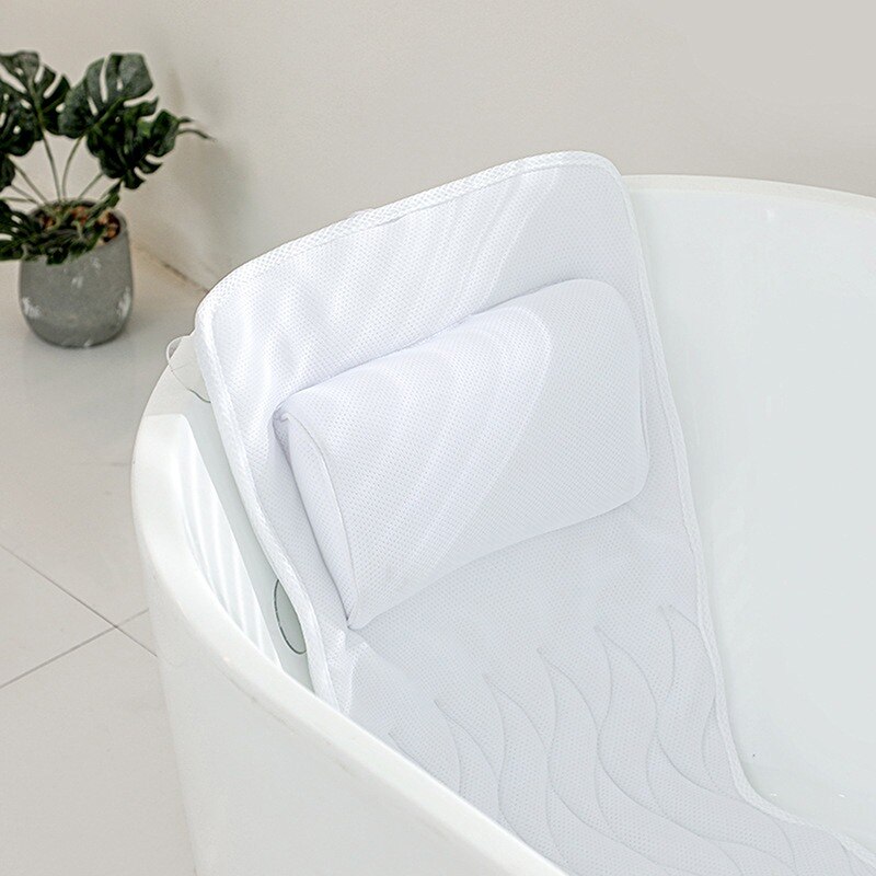 Bath Cushion Extra-Large Full Body Bath Tub Pillow Non-Slip Spa Bathtub Mat Mattress Pad Super Thick Breathable 3D Mesh Layers