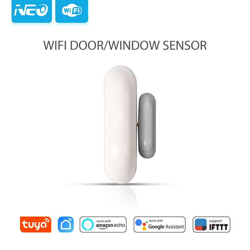 NEO NAS-DS01W WiFi Smart Door Sensor/Window Sensor Home Automation Alarm System Motion Alarm,No Expensive Hub Required