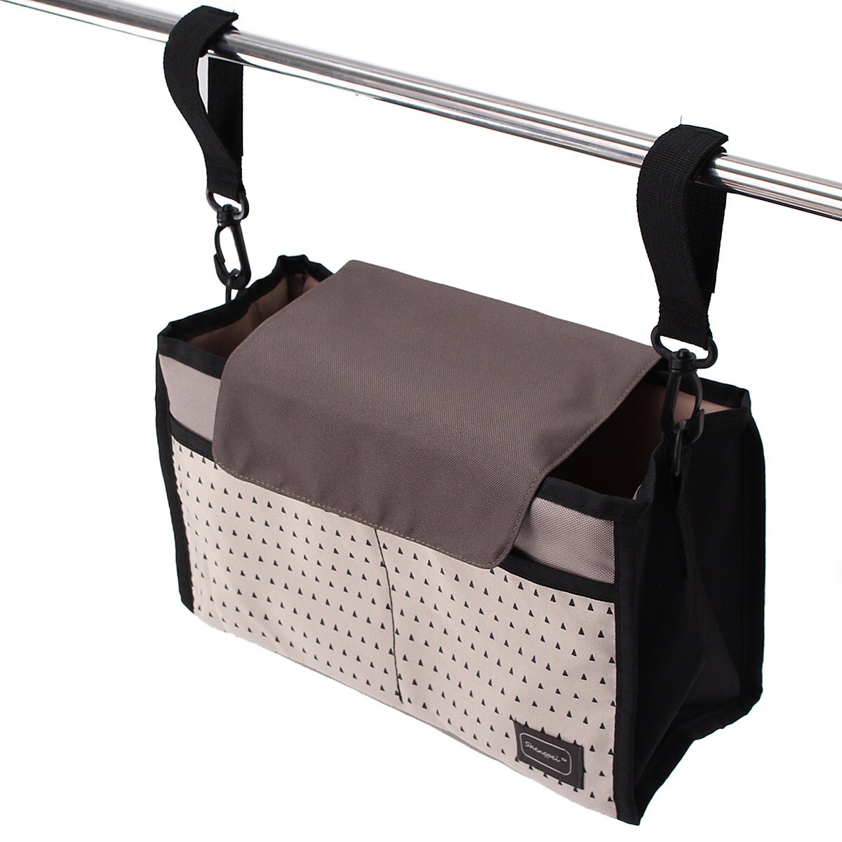 300*190*130mm Baby Windel Tasche Lagerung Taschen Große Kapazität Mumie Tasche Multi-funktion Windel Taschen Baby Kinderwagen Zubehör: Schwarz