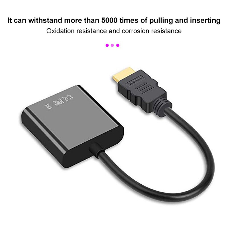 1080P HDMI To VGA Adapter Digital To Analog Converter Cable For Xbox PS4 PC Laptop TV Box To Projector Displayer HDTV