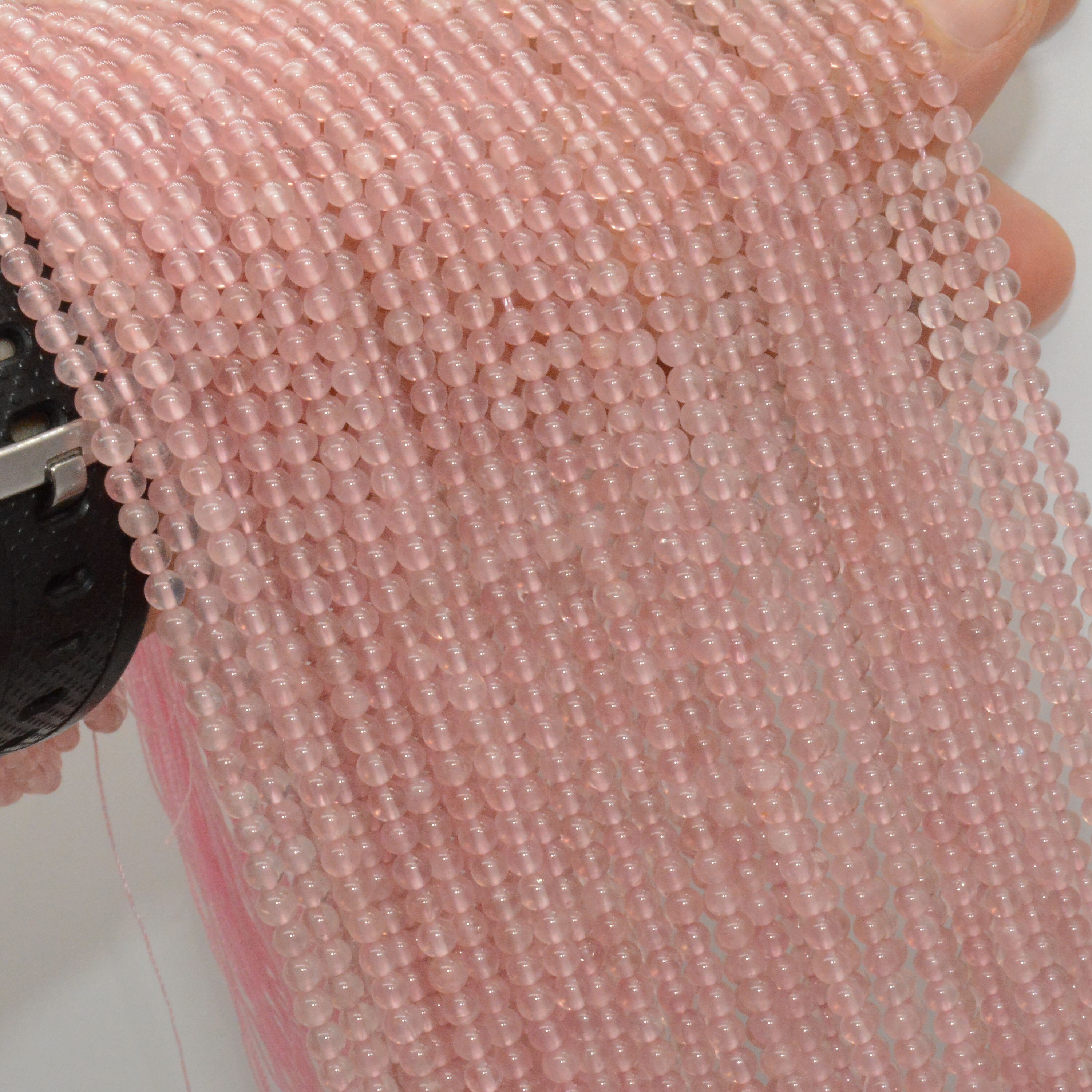 Natural Clean Pink Morganite Loose Round Beads 3.5mm