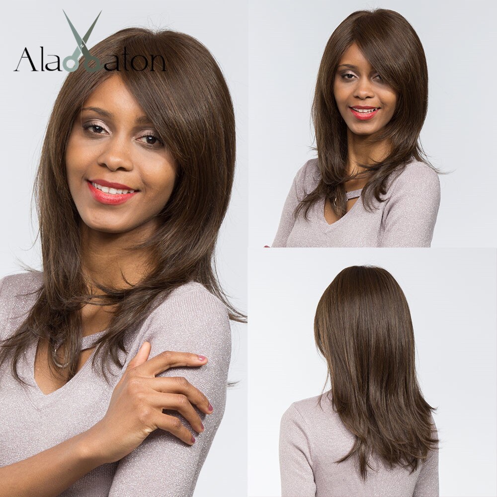 Alan Eaton Rechte Donkerbruin Blonde Ombre Synthetische Pruiken Met Pony Voor Vrouwen Korte Bob Pruik Hittebestendige Lolita Cosplay pruiken: lc170