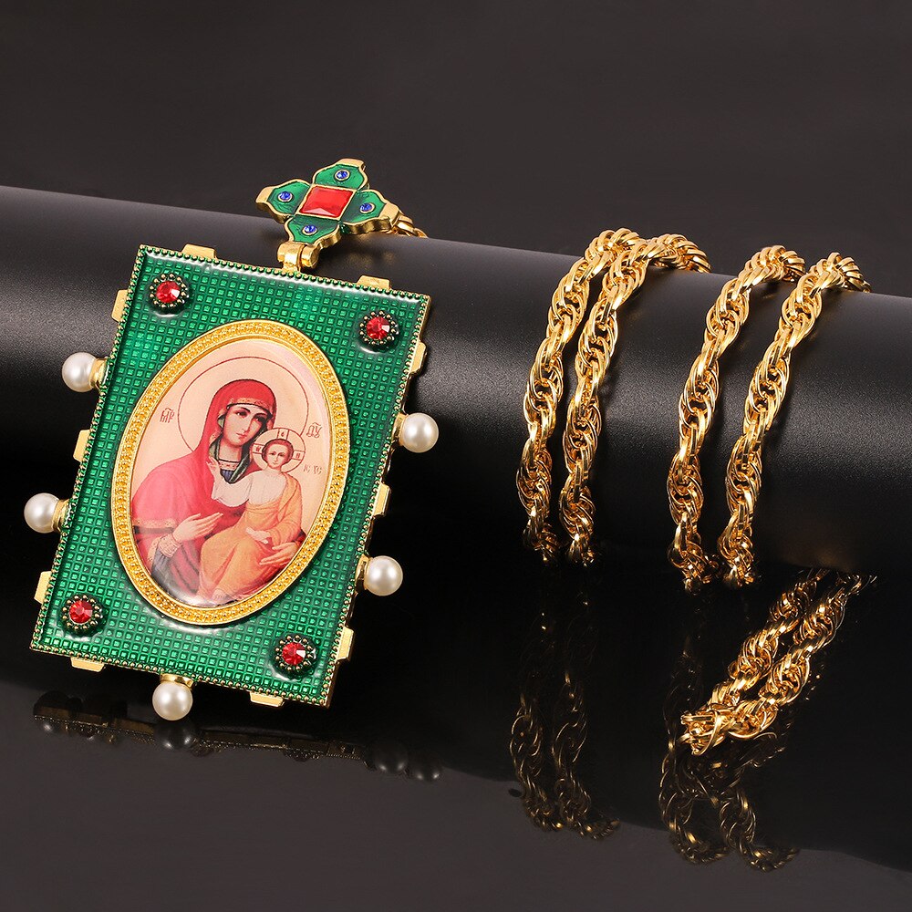 Collier de la vierge marie, cristal de jésus, chrétien, ustensiles d&#39;église de Christ, gothique, artisanat religieux