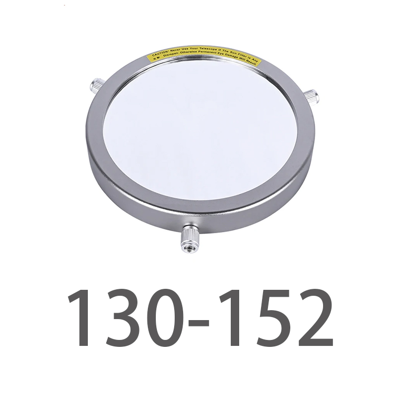 Filtro Solar de aleación de aluminio de diámetro fijo de 50mm a 225mm Membrana de película Solar lente 5,0 telescopio astronómico Bardo película Baade: 130-152MM