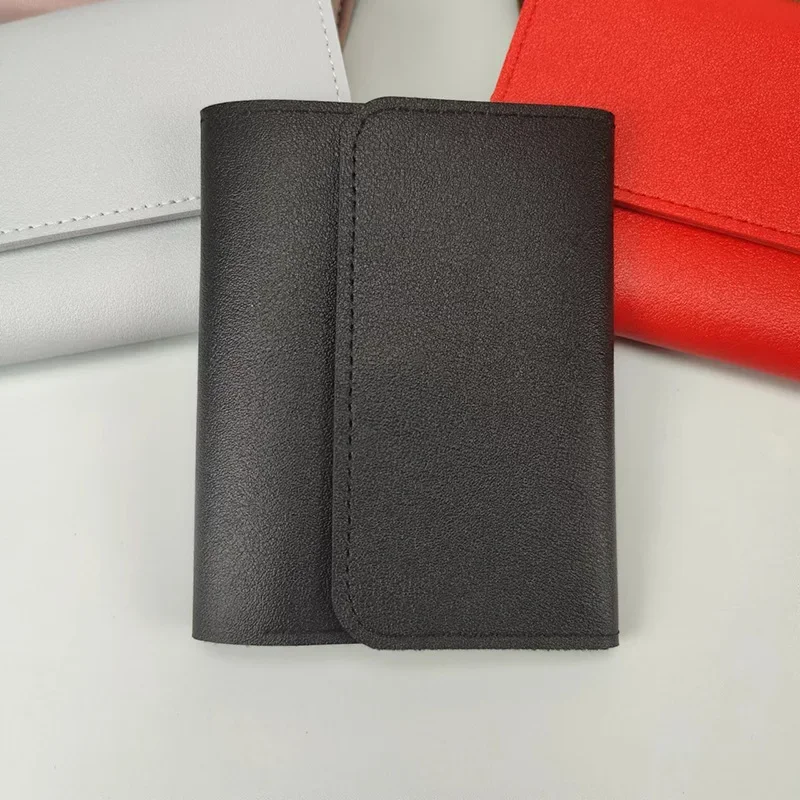 Carteras bonitas para mujer, pequeño bolso con cerrojo multitarjeta, Mini bolsa a la , Simple, tres pliegues, Clip corto, cartera portátil para mujer, monederos: Azul