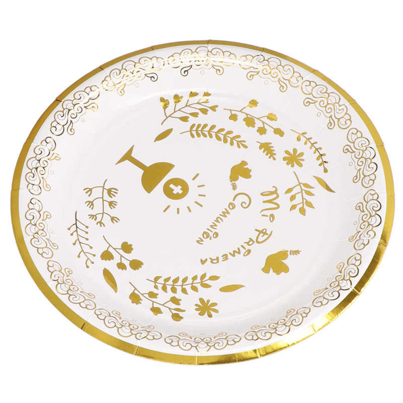 Paper Plate Disposable Food Plates Microwave Safe Cut Proof for Picnic for Party