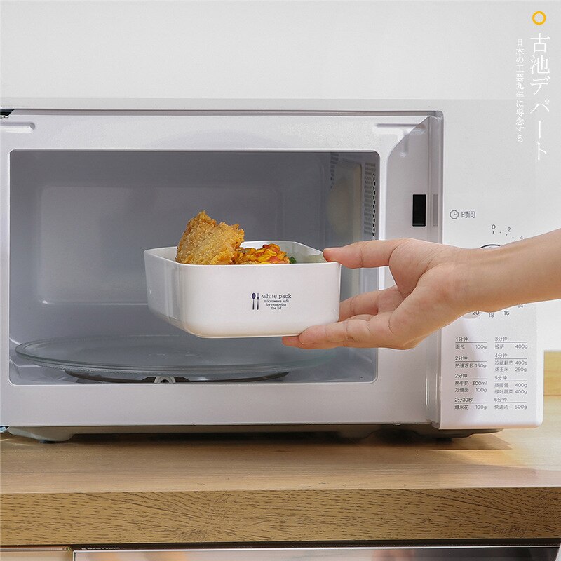 Japanese fresh-keeping box pure white storage box with lid plastic refrigerator food box small lunch box containers