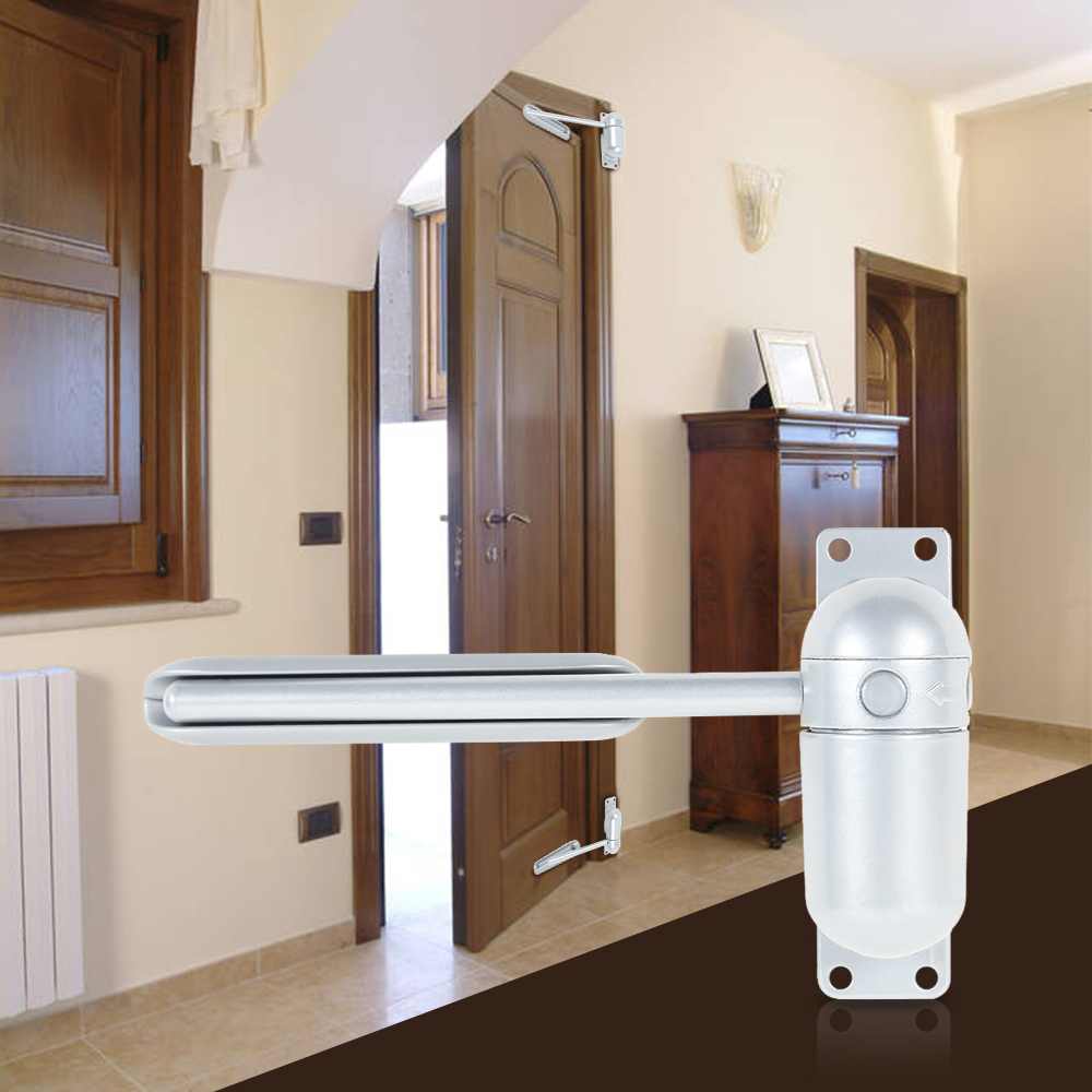 Mini Spring Automatic Door Closer Right / Left Swing Door Stop Easy to Install to Convert Hinged Doors to Self-Closing