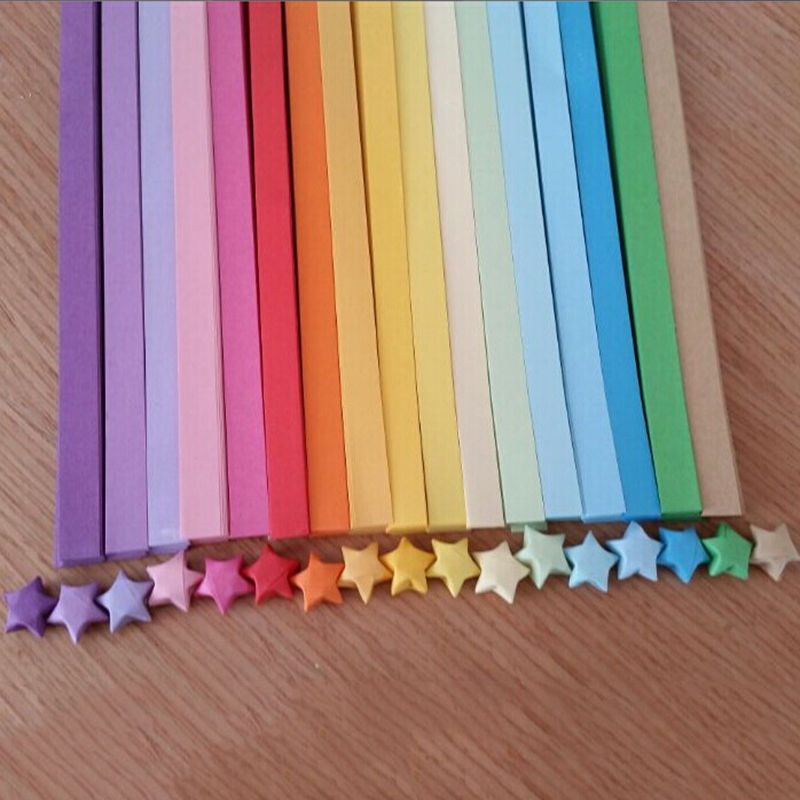 80 Stks/partij Origami Lucky Star Papier Strips Ambachtelijke Papier Wishing Ster Materiaal Kleurrijke Quilling Papier Decoratief Papier 18 Kleuren