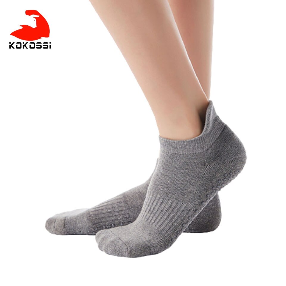 KoKossi-Calcetines de algodón transpirables con tacón para Yoga, cómodos, suaves, a prueba de golpes, antideslizantes, partículas de PVC, inofensivos