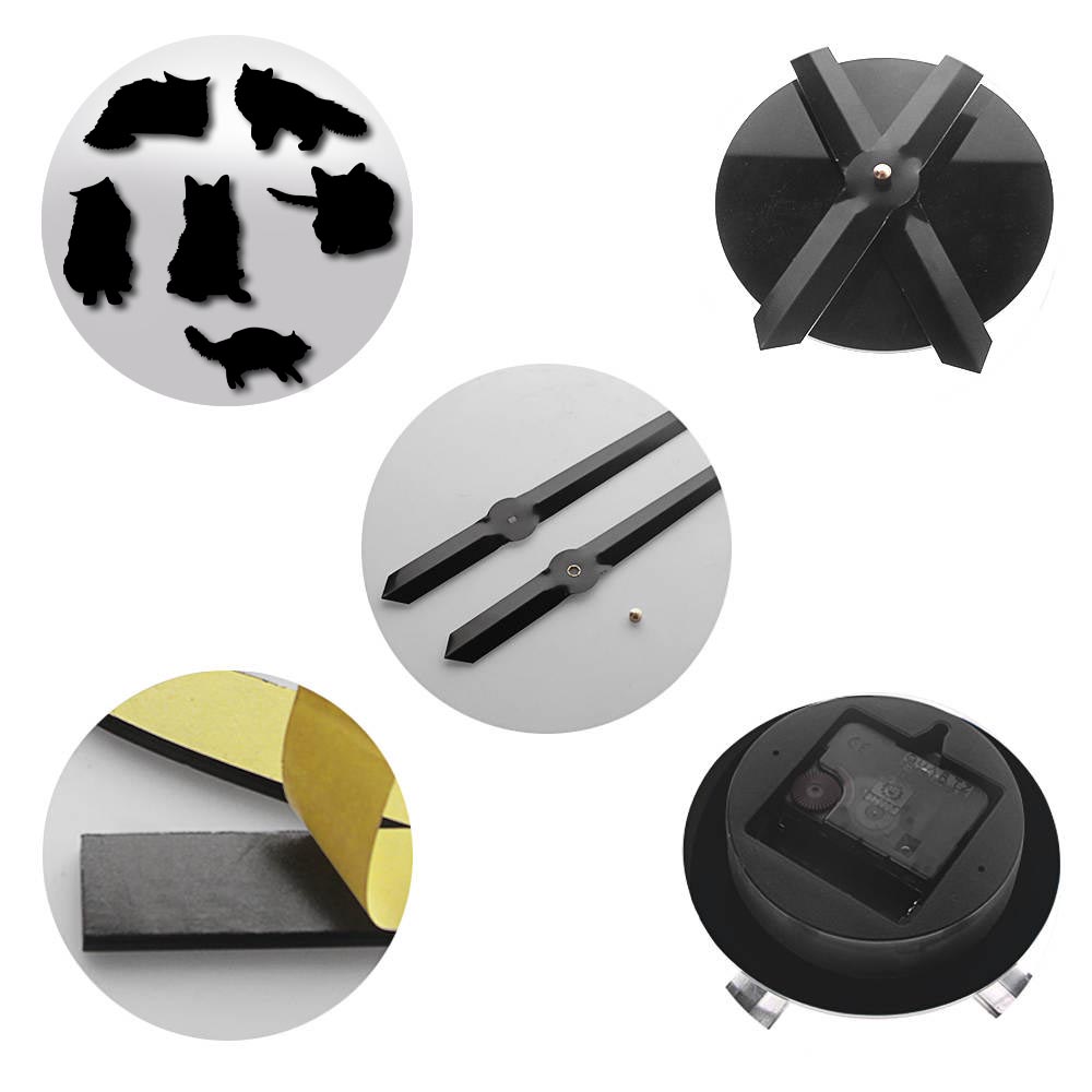 Burmese Cat DIY Acrylic Wall Clock For Bedroom Wall Decor Cat Breed Silent Quartz Big Time Clock With Acrylic Mirror Sticker