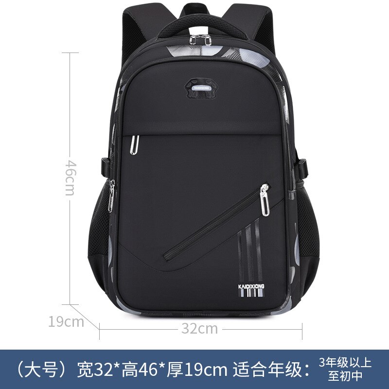 2022 Waterdicht Kinderen Schooltas Jongens Orthopedische School Rugzakken Reizen Laptop Rugzak Kinderen Zakken Schooltas Mochila Escolar: large black