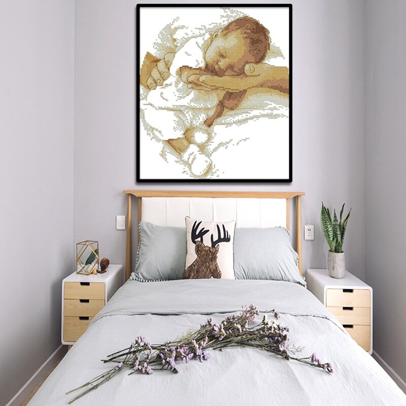 Stamped Cross Stitch Kits Preprinted Embroidery Cloth DIY Needlepoint Kits for Beginners - Care Baby