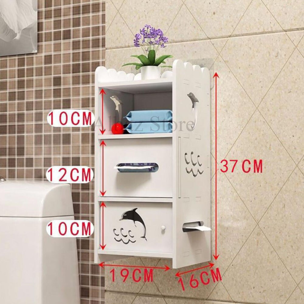 Punch-free Bathroom Toilet Wall Shelf Cosmetic Bedroom Vanity Storage Rack Kitchen Drawer Organizer Desk: E