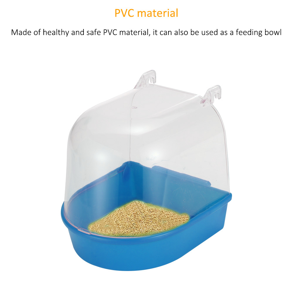 Bird Bath Bathtub Bath Box Bird Cleaning Tool Cage Accessories Parrot Bath Transparent Plastic Hanging Tub Shower