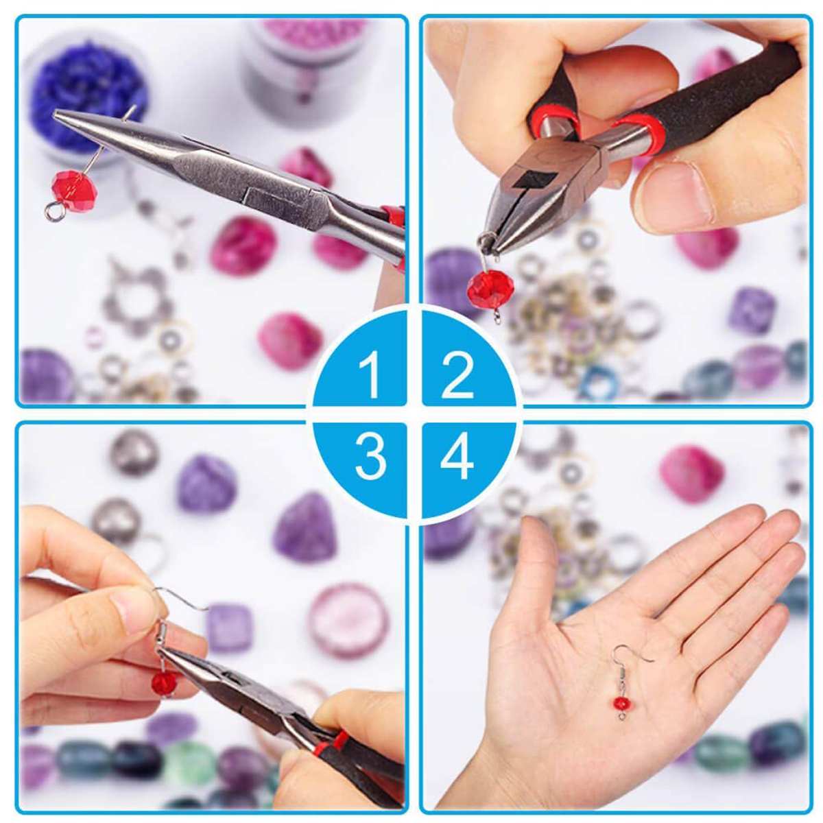 22Pc/set DIY Jewelry Making Tools Kit Jewelry Pliers Beading Wire Set Repair Tools bag DIY Craft