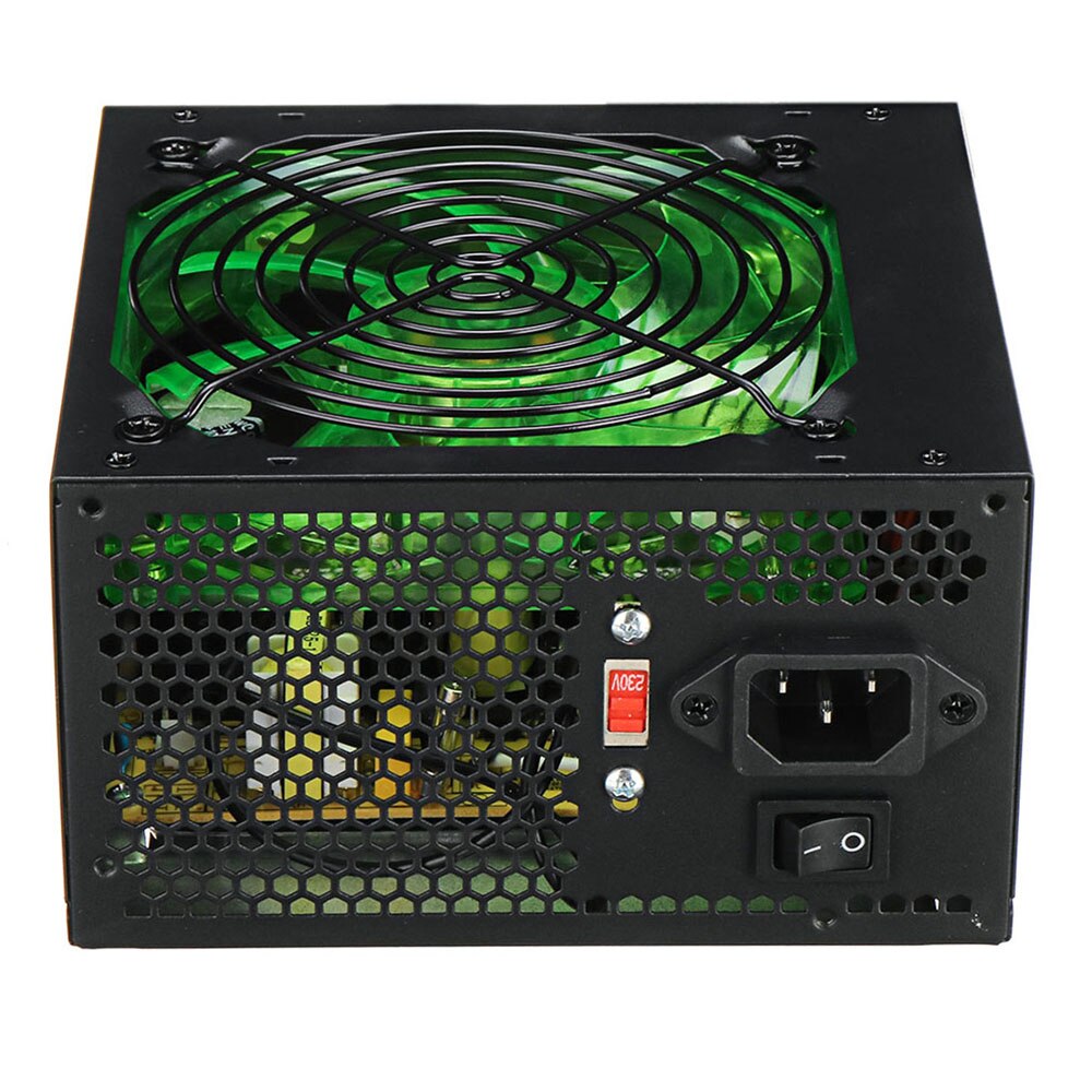 120MM 800W Power-Supply with LEDs Fan Computer 110~220V Manual Switching Voltage Power Supply Peak-power 800W