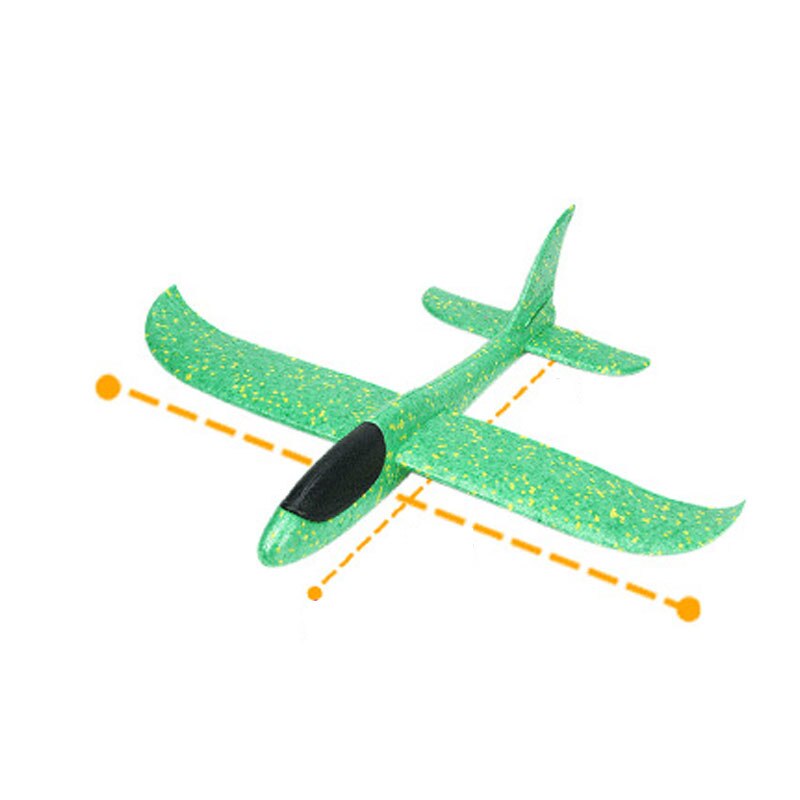 48cm Big Hand Launch Throwing Foam Palne EPP Airplane Model Glider Plane Aircraft Model Outdoor DIY Educational Toy For Children: 37CM Green