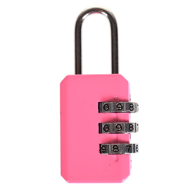 6 kleuren 3 Digit Dial Codenummer Wachtwoord Combinatie Lock Kleine Draagbare Reizen Bagage Rits Zak Hangslot Koffer Bag Lock