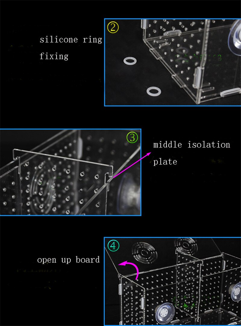 Large size aquarium breeding box acrylic isolation fish hatching single multi-grid boxes aquarium incubator 1pc