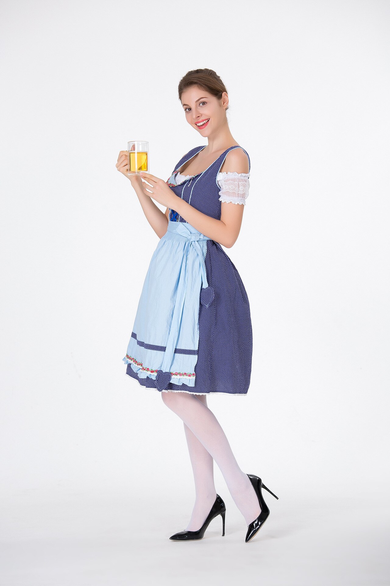 Adult Female German Oktoberfest Costume Traditional Bavarian Bar Maid Costume S-3XL