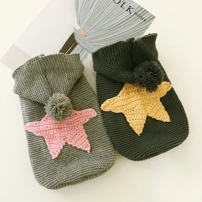 Maglione per cani orsacchiotto cucciolo cane bulldog francese abbigliamento canna autunno inverno abbigliamento per gatti maglione nordico con stelle marino per animali domestici forniture per animali domestici