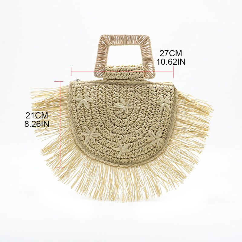 Delle Signore Delle donne di Modo borsa di Paglia Nappa Della Borsa Della signora casuale Tote Portatile di Acquisto di Viaggi Della Borsa dei Sacchetti