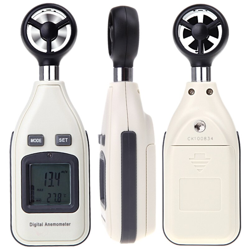 Digital Air Velocity Temperature Anemometer Wind Speed Meter Thermometer LCD Tachometer Motor