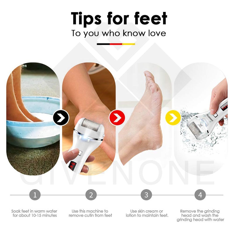 Electric Foot File Two-Speed Adjustment Pedicure Tools Dead Skin Callus Remover USB Foot Grind Machine Portable Foot Care Tool