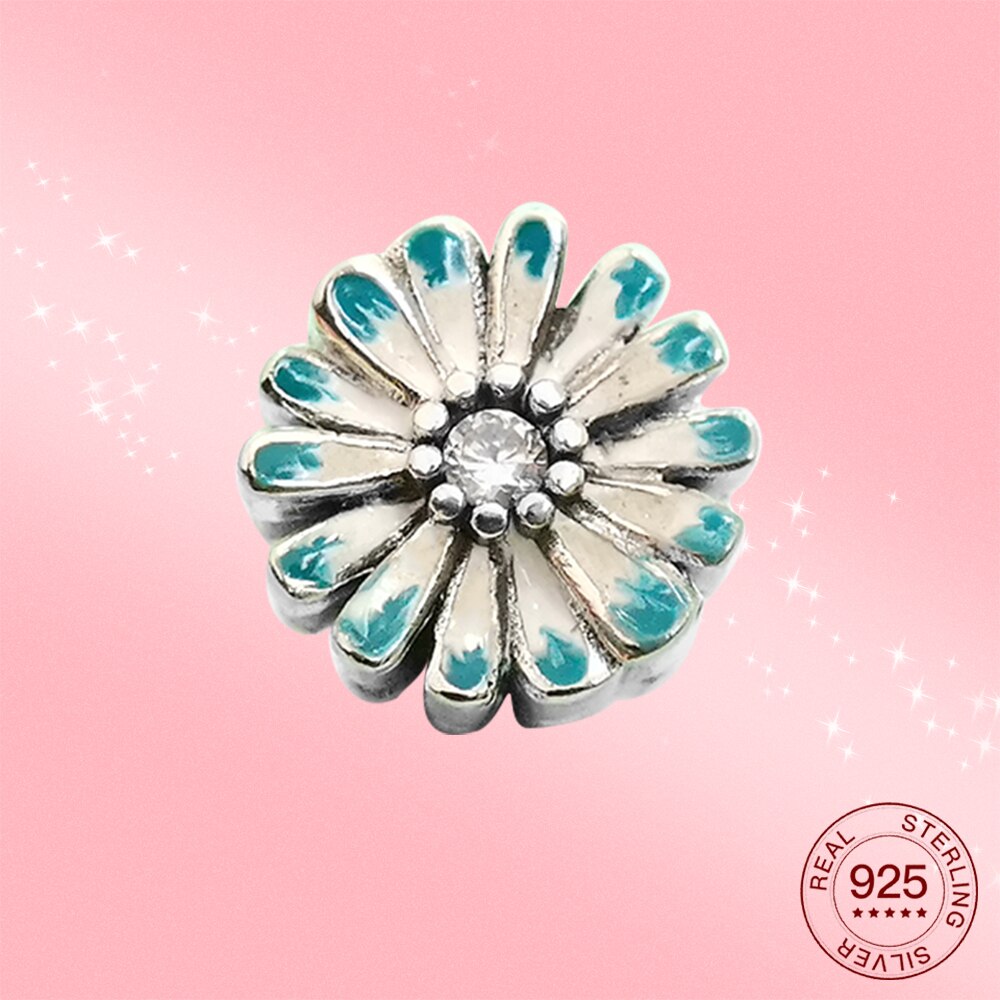 Sommar 925 sterling silver berlock daisy fit original silver armband original reflexion lämplig för kvinnor smycken diy: Pax 034