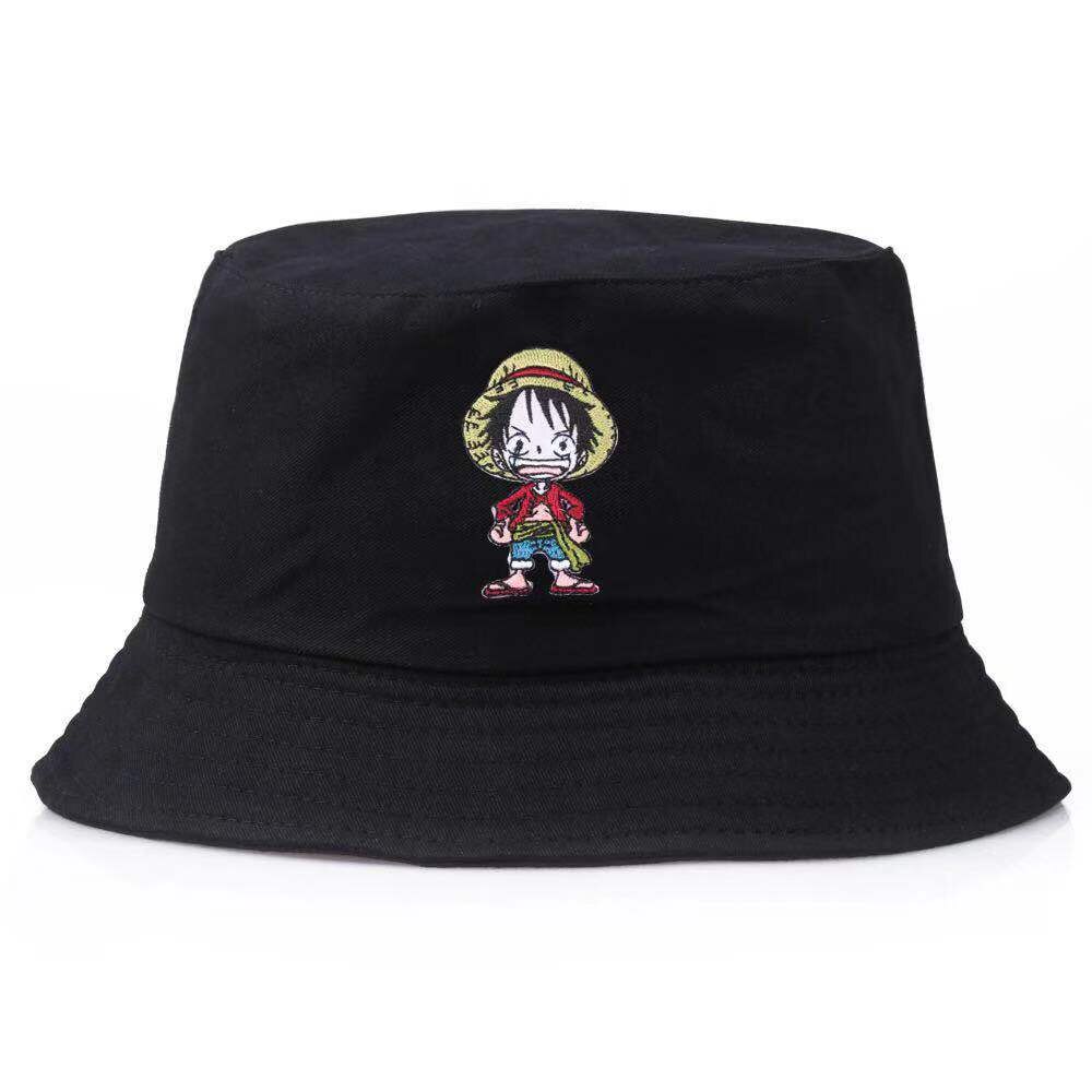 Chapeau de pêche pour hommes et femmes, style pop, bob, coiffure de pêche, couleur noire solide, protection solaire, style Hip Hop, panama: one piece