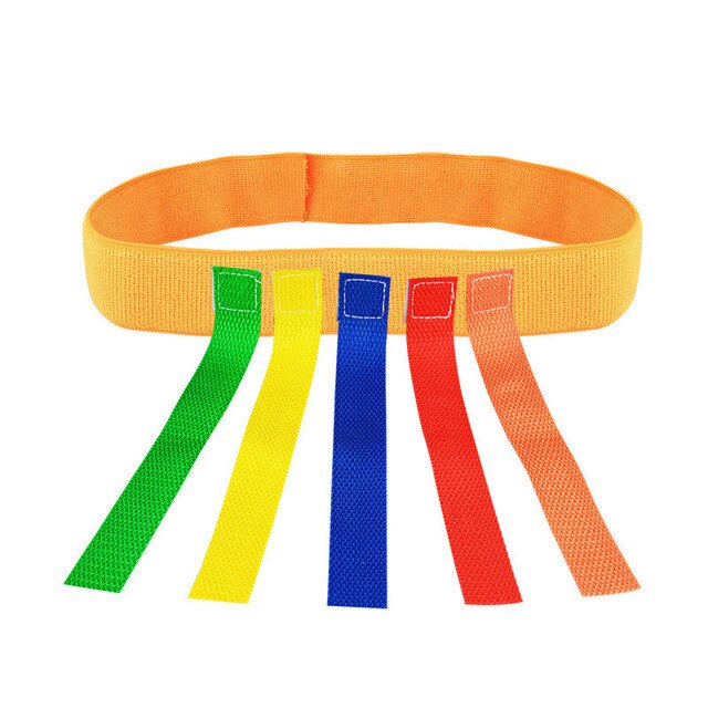 2Pcs Kids Outdoor Funny Game Vest Training Equipment Toys For Children Adult Boys Girls Teamwork Sport Game Toy: Orange 5 Tails