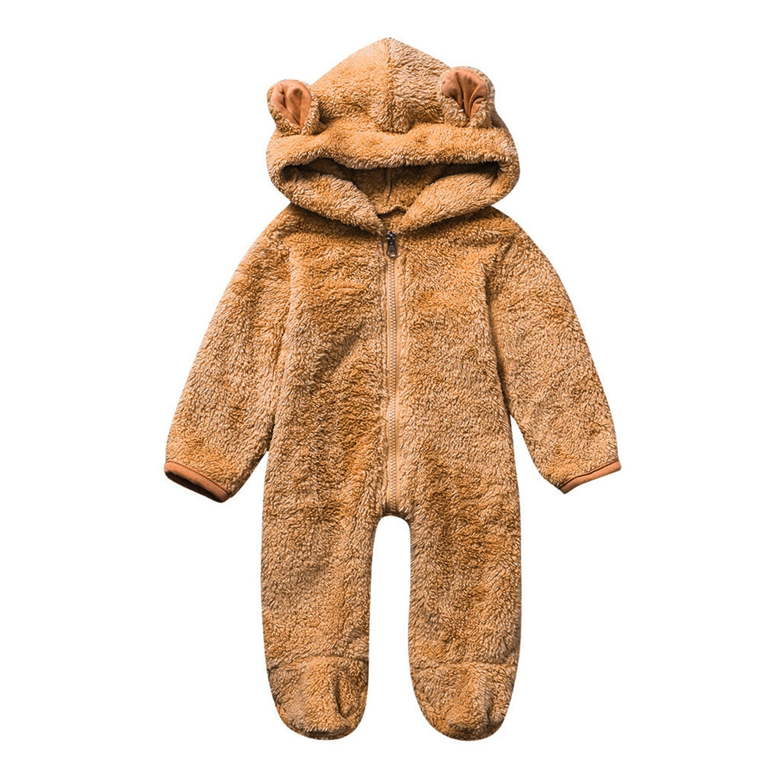 ARLONEET Pagliaccetto Del Bambino di Autunno Infantile di Inverno Del Bambino Dei Ragazzi Delle Ragazze Della Chiusura Lampo Del Fumetto Orecchio Felpa Con Cappuccio Vestiti Del Pagliaccetto Della Tuta Body E Pagliaccetti de Cappotto Del Bambino