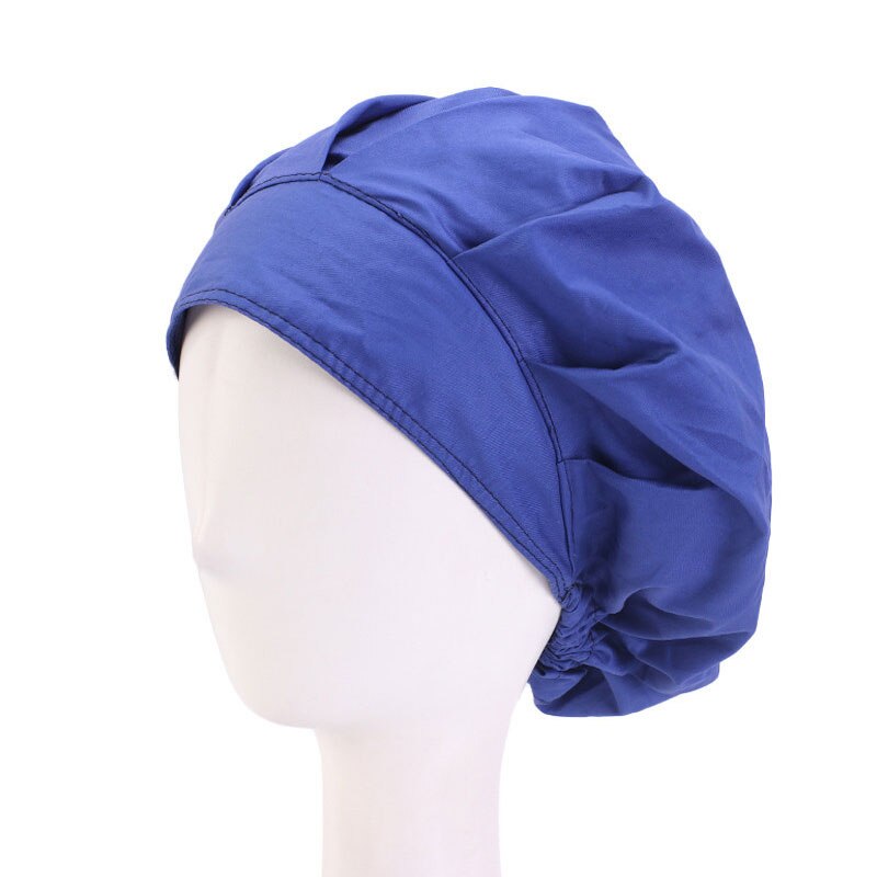 Classic Nurse Cap Work Flamingo Surgical Cap Round Cap Dust Hat Headscarf Dustproof Printing Cotton Solid Color Nurse Cap: dark blue