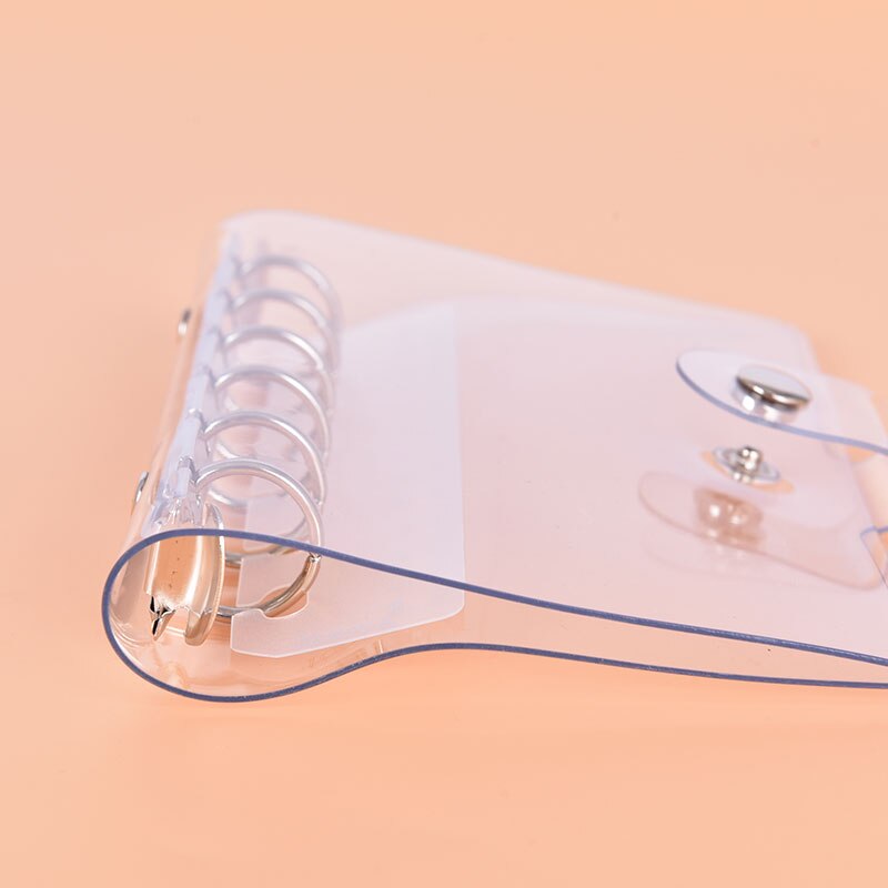 Carpeta de archivadores de plástico PVC transparente, carpeta de suministros para escuela y oficina, cuaderno A5/A6/A7, anilla de hojas sueltas, 1 unidad