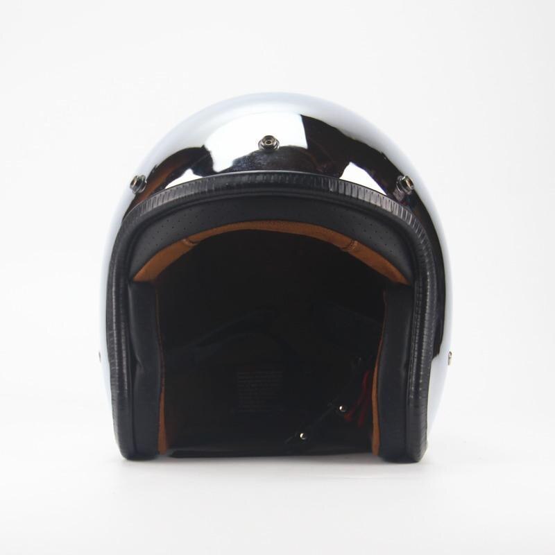 Open-face Helmets Mirror Silver Chrome Vespa Open Face Motorcycle Motorbike Helmet Retro Moto Helmets Dot,helmet Bubble M