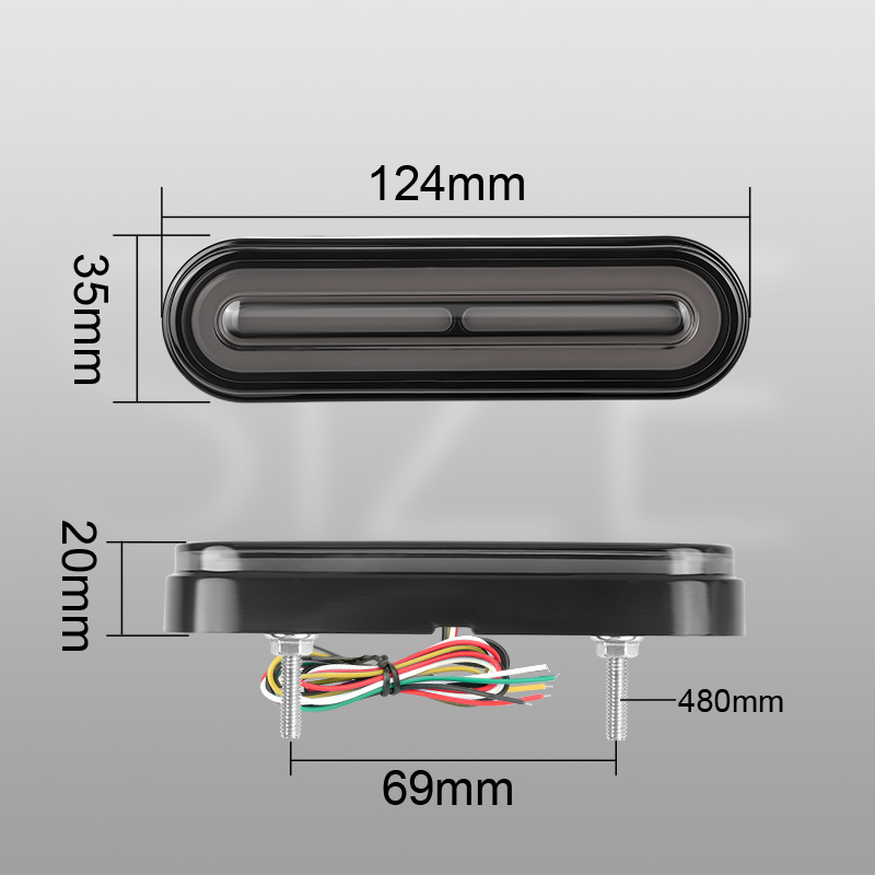 Luces traseras LED 3 en 1 para motocicleta, lámpara de freno trasero roja + amarilla con luz de señal de giro DRL para moto Dirt Pit bike ATV UTV