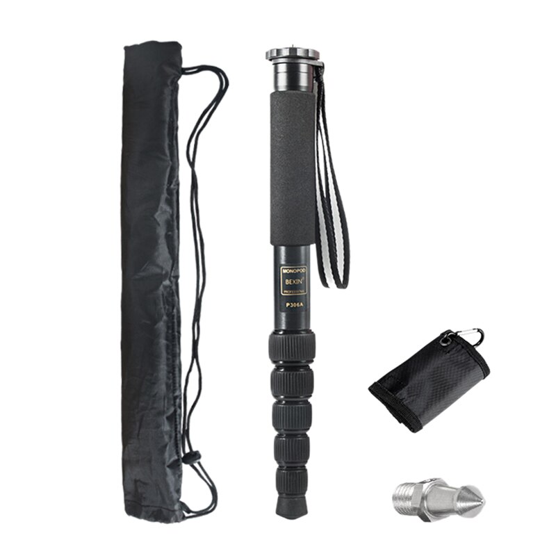 BEXIN P306A Camera Stand Monopod Tripod Travel Photography Aluminum Walking Stick Monopod for Dslr Camera Video