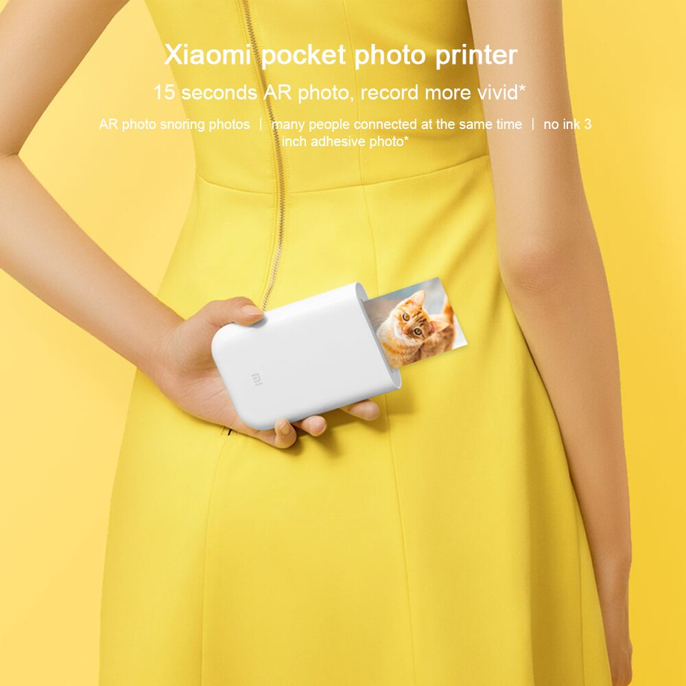 Xiaomi Pocket Photo Printer 300dpi Portable Mini AR Picture Printer With DIY Share 500mAh Picture Printer Zink Paper Printer