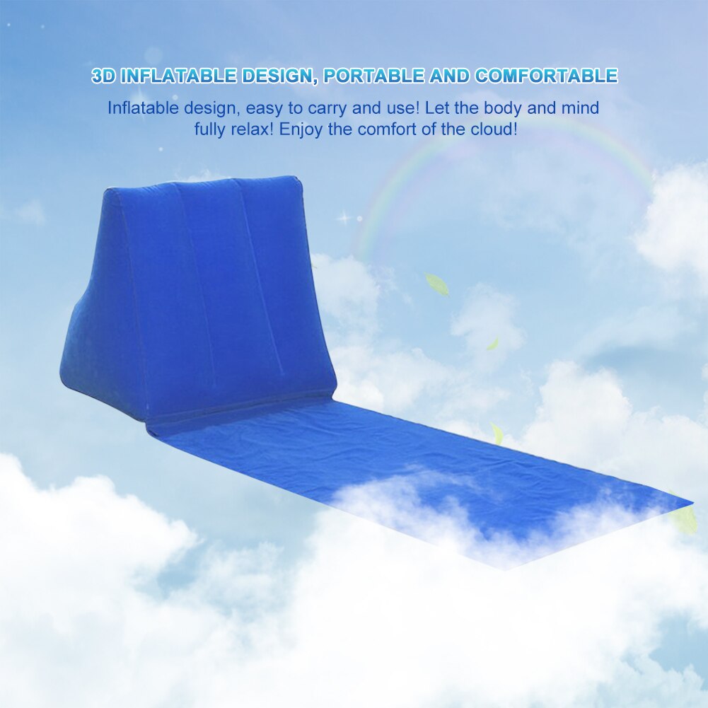 PVC Inflatable Beach Mat Camping Lounger​ Waterproof Back Pillow Triangle Cushion Chair Seat Air Bed OutdoorTravel Accessories