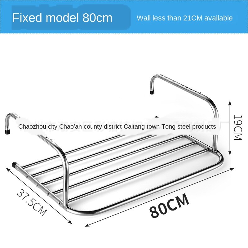 Clothes drying rack folding balcony indoor household window drying rack shoe rack hanging windowsill shelf stainless steel: Purple