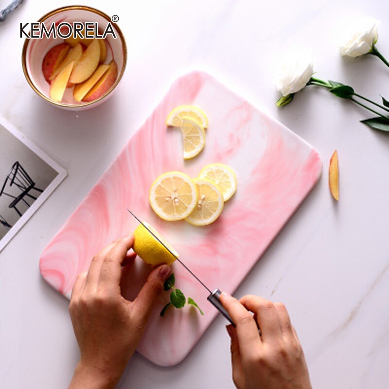 10/12inch Ceramic Marble Dinner Plate for Bread Pizza Chopping Board For Fruit Cutting Flat Rectangle Tray Steak Dish Tableware
