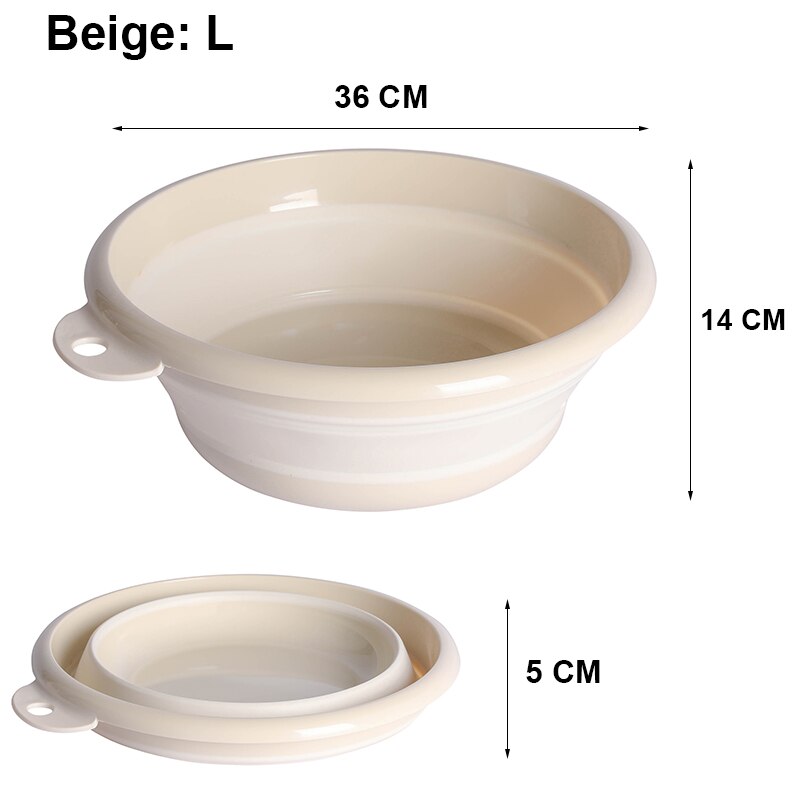 Seau pliable Portable et , bassin pliable pour voyage en plein air pêche Camping, seau de lavage de voiture, 4 tailles: Beige L