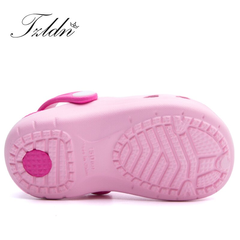 TZLDN Girls Boys Clogs Garden Shoes Summer Hollow Children Slippers Contrast Color Kids Beach Sandals EVA Eco-friendly Shoes