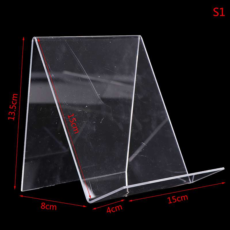 1Pcs Book Display Stand Desktop Book Holder Transparent Acrylic Book Shelf Vertical Book Textbook Display Stand Transparent: S1